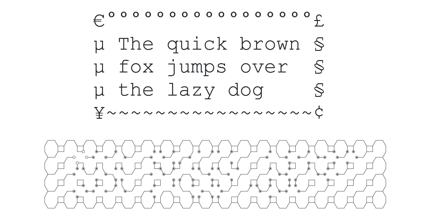 Пример шрифта Hex Braille #1